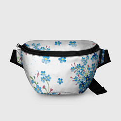 Поясная сумка Букет голубых цветов