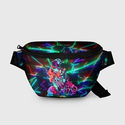 Поясная сумка Неоновая ведьма с волком, цвет: 3D-принт