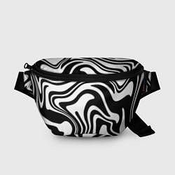 Поясная сумка Черно-белые полосы Black and white stripes