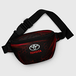 Поясная сумка Toyota Неоновые соты, цвет: 3D-принт — фото 2