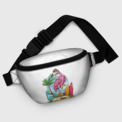 Поясная сумка Фламинго На Острове, цвет: 3D-принт — фото 2