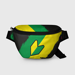 Поясная сумка JDM GREEN YELLOW LOGO, цвет: 3D-принт