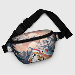 Поясная сумка Тигр поет песни в караоке, цвет: 3D-принт — фото 2