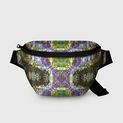 Поясная сумка Коллекция Фрактальная мозаика Фиолетово-зеленый