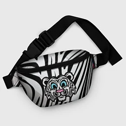 Поясная сумка Забавный Белый тигр, цвет: 3D-принт — фото 2