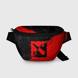 Поясная сумка DOTA 2 RED BLACK LOGO, БРЫЗГИ КРАСОК