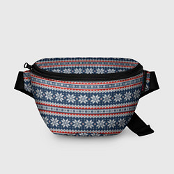 Поясная сумка Knitted Christmas Pattern, цвет: 3D-принт