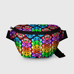 Поясная сумка GEOMETRY DASH LEVELS СМАЙЛЫ, цвет: 3D-принт