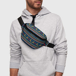 Поясная сумка Новогодний свитер c оленями 3, цвет: 3D-принт — фото 2