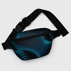 Поясная сумка Волны голубого металла, цвет: 3D-принт — фото 2