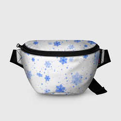 Поясная сумка Голубые снежинки падают, цвет: 3D-принт