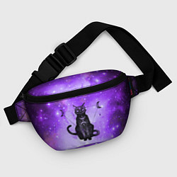 Поясная сумка Космическая черная кошка, цвет: 3D-принт — фото 2