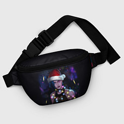 Поясная сумка Джинкс в шапке Деда Мороза, цвет: 3D-принт — фото 2
