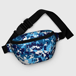 Поясная сумка Сине-бело-голубой камуфляж, цвет: 3D-принт — фото 2