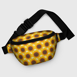 Поясная сумка Желтые подсолнухи паттерн, цвет: 3D-принт — фото 2