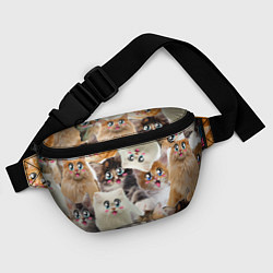 Поясная сумка Много кошек с большими анимэ глазами, цвет: 3D-принт — фото 2