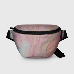 Поясная сумка Мраморный дизайн с розовыми, синими и желтыми цвет