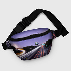 Поясная сумка BMW Ночная трасса, цвет: 3D-принт — фото 2