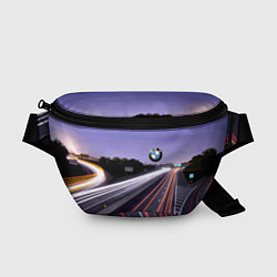 Поясная сумка BMW Ночная трасса, цвет: 3D-принт