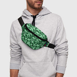Поясная сумка Зеленый монохромный камуфляж, цвет: 3D-принт — фото 2