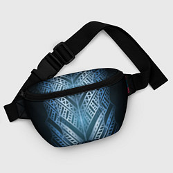 Поясная сумка Неоновый абстрактный узор Синий и голубой неон на, цвет: 3D-принт — фото 2