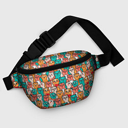 Поясная сумка Милые Разноцветные Котики, цвет: 3D-принт — фото 2