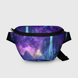 Поясная сумка Фантастический пейзаж Водопад Неон, цвет: 3D-принт