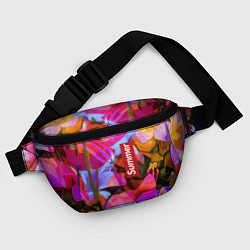 Поясная сумка Красочный летний цветочный паттерн Summer color pa, цвет: 3D-принт — фото 2