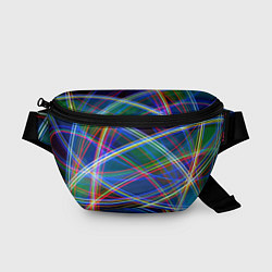 Поясная сумка Разноцветные неоновые линии Абстракция Multicolore