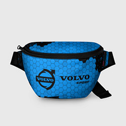 Поясная сумка Символ Volvo Sport на темном фоне с сотами и капля