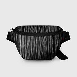 Поясная сумка Полосы чорные серые роизвольные random black strip, цвет: 3D-принт