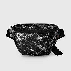 Поясная сумка Текстура чёрного мрамора Texture of black marble, цвет: 3D-принт
