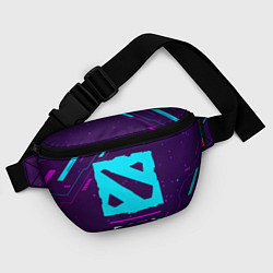 Поясная сумка Символ Dota в неоновых цветах на темном фоне, цвет: 3D-принт — фото 2