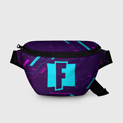 Поясная сумка Символ Fortnite в неоновых цветах на темном фоне, цвет: 3D-принт