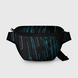 Поясная сумка Неоновые стёкла - Голубой, цвет: 3D-принт