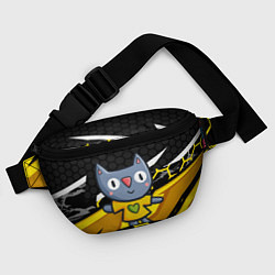 Поясная сумка Детский рисунок - котик, цвет: 3D-принт — фото 2