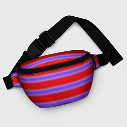 Поясная сумка Striped pattern мягкие размытые полосы красные фио, цвет: 3D-принт — фото 2