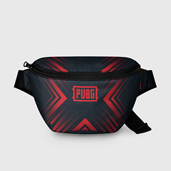 Поясная сумка Красный Символ PUBG на темном фоне со стрелками