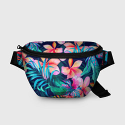 Поясная сумка Яркие тропические цветы Лето