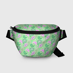 Поясная сумка Turkish cucumber green background, цвет: 3D-принт