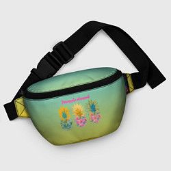 Поясная сумка Сочные разноцветные ананасы, цвет: 3D-принт — фото 2