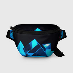 Поясная сумка Неоновые объёмный куб - Синий