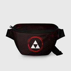 Поясная сумка Символ Zelda и краска вокруг на темном фоне