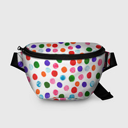 Поясная сумка Веселые акварельные кружочки, цвет: 3D-принт