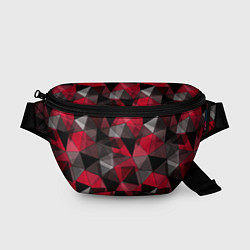 Поясная сумка Красно-серый геометрический