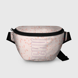 Поясная сумка Имя Лиза по-вертикали с розовым фоном, цвет: 3D-принт