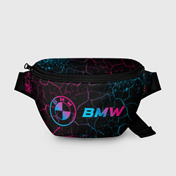 Поясная сумка BMW - neon gradient: надпись и символ