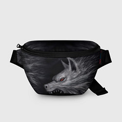 Поясная сумка Агрессивный волк, цвет: 3D-принт