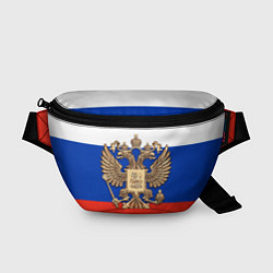 Поясная сумка Герб России на фоне флага