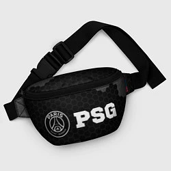 Поясная сумка PSG sport на темном фоне: надпись и символ, цвет: 3D-принт — фото 2